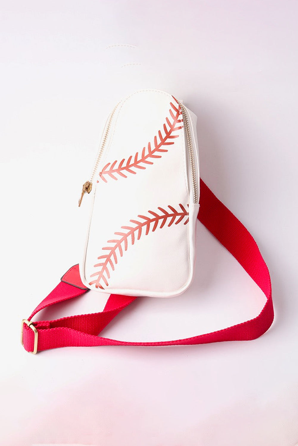 Racing Red Balls Pattern PU Leather Zipped Sling Bag