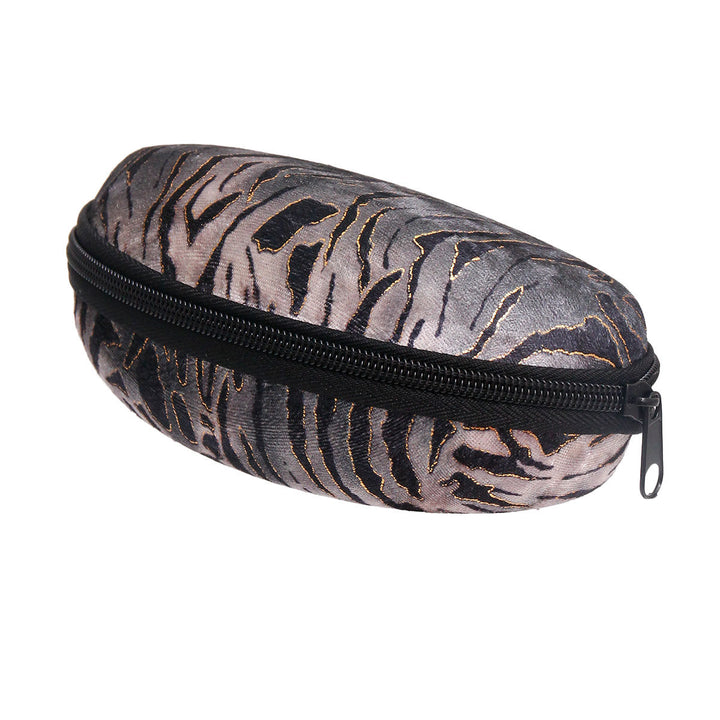 Gray Tiger Stripe Fur Sunglass Case