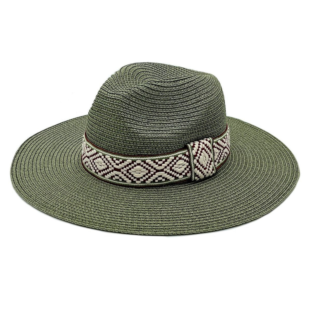 Olive Straw Panama Fedora