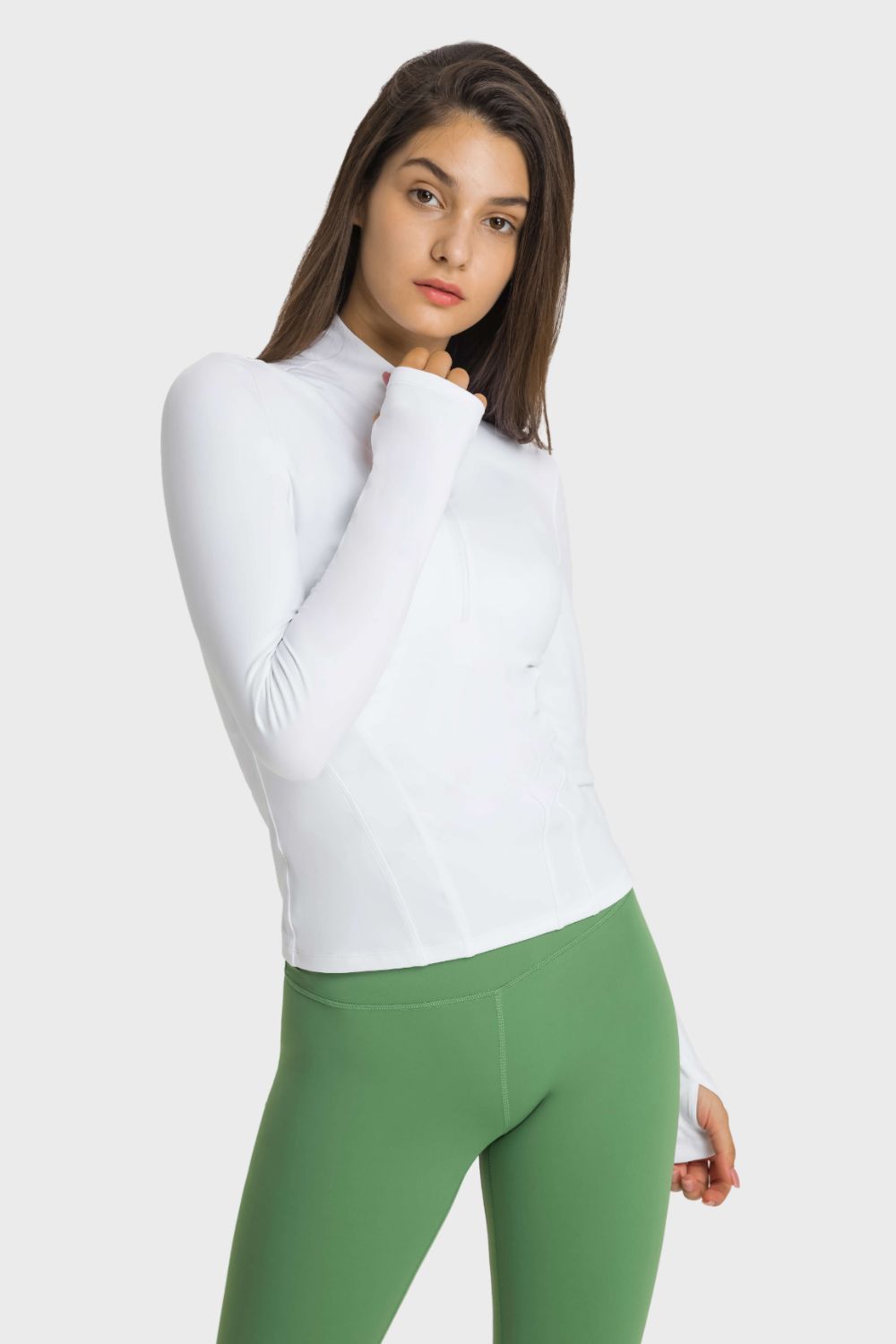 Millennia Half Zip Thumbhole Sleeve Sports Top