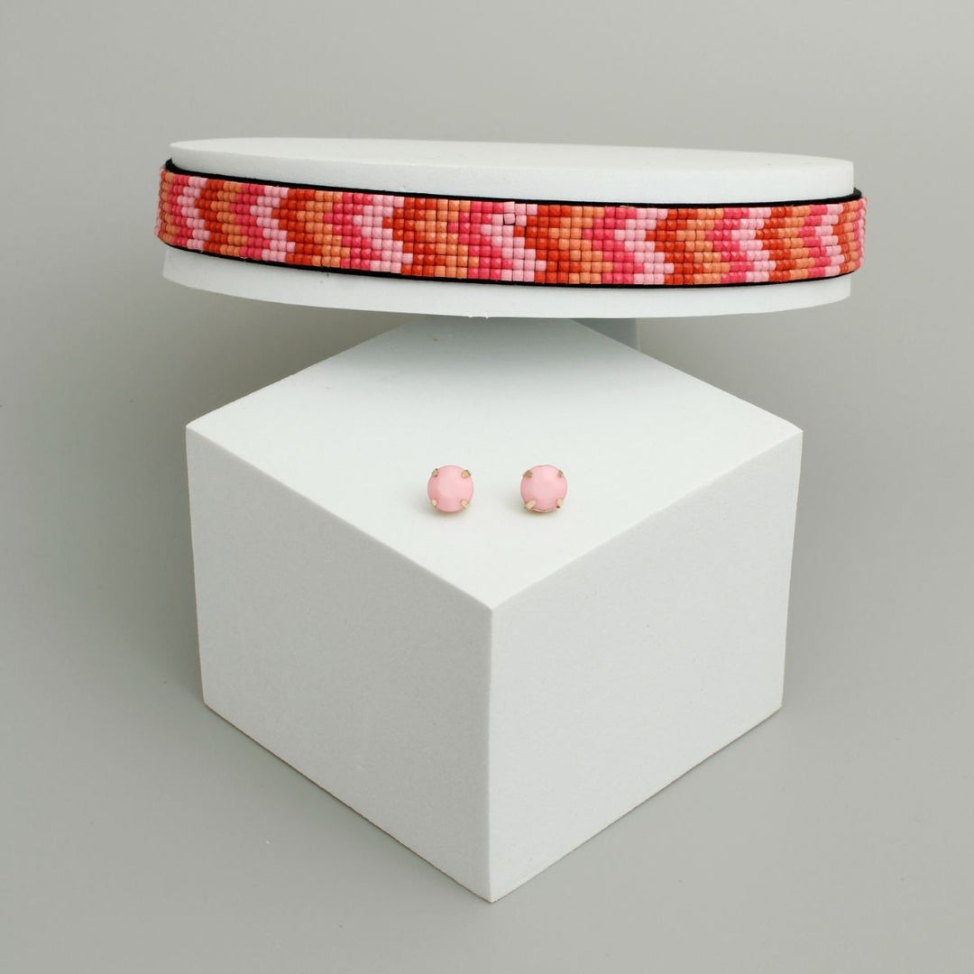 Pink Beads Acrylic Choker