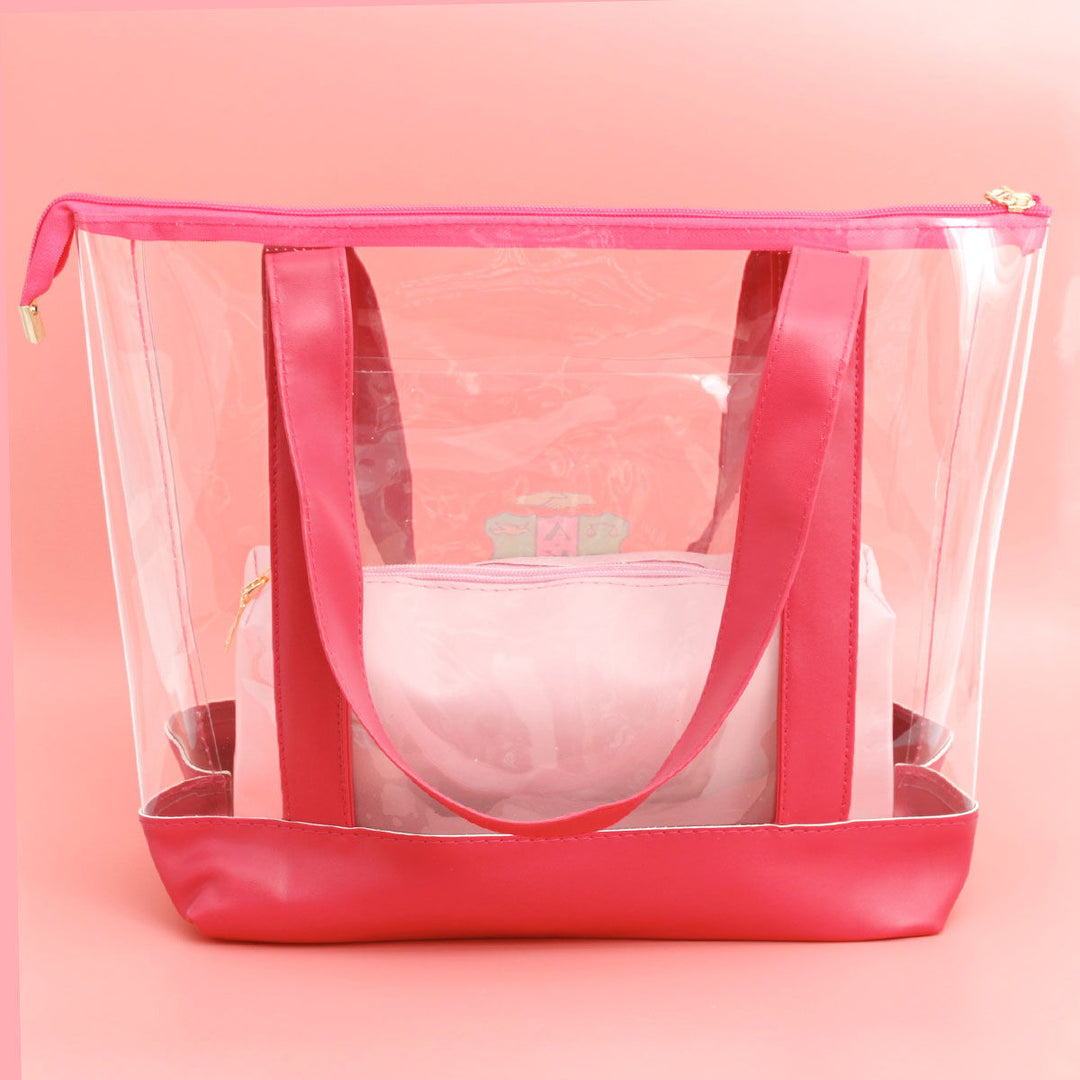 Tote Pink Clear AKA Sorority Bag for Women