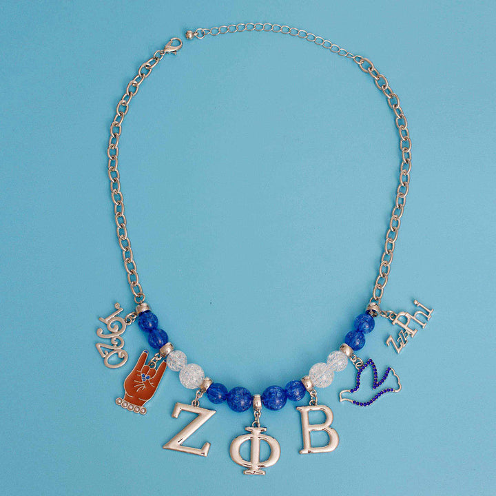 Blue Bead Zeta Necklace