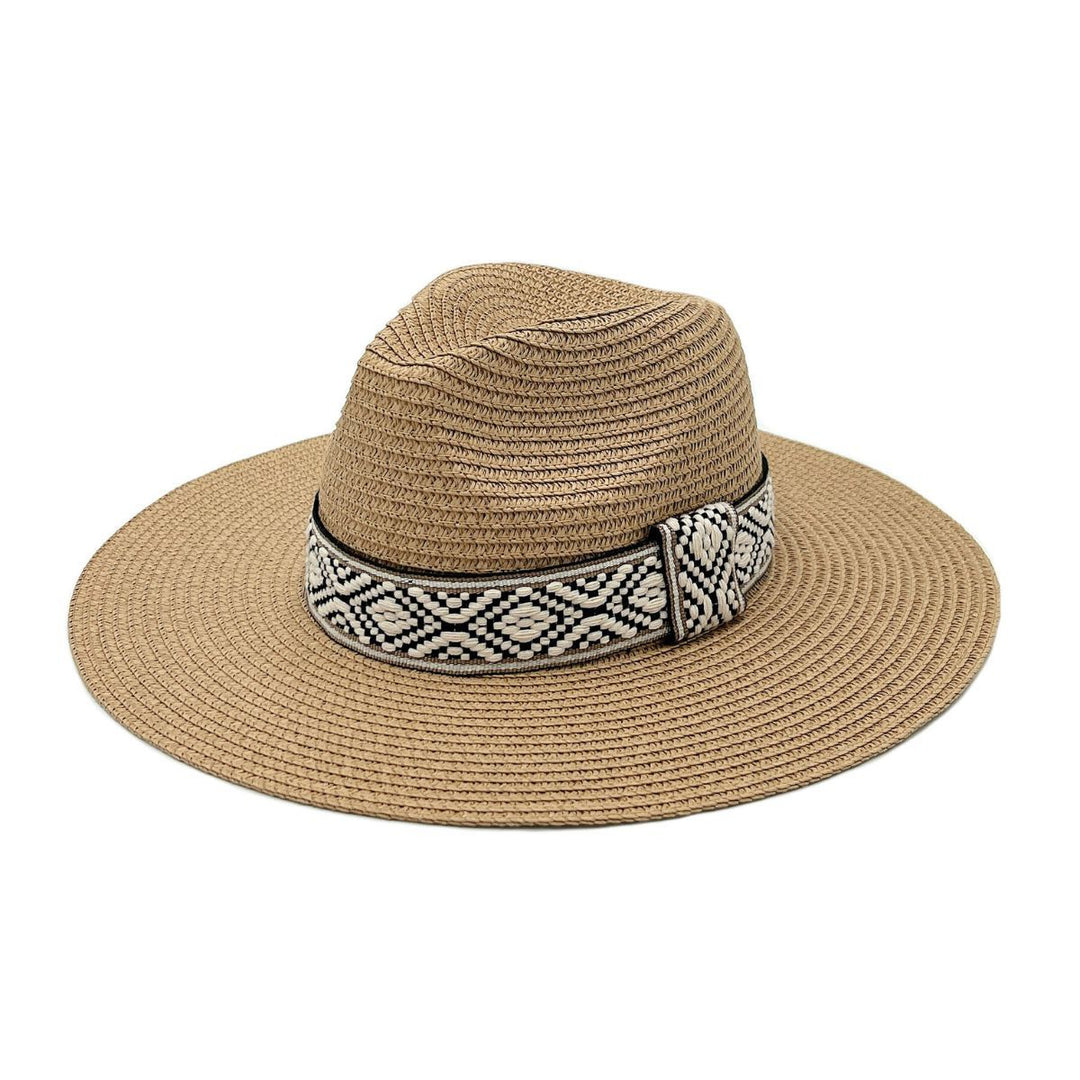 Camel Straw Panama Fedora