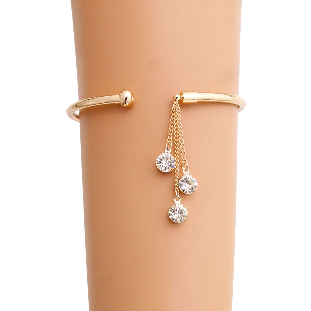 Gold Dangle Rhinestone Arm Cuff